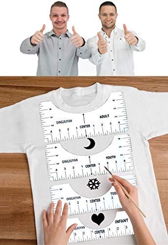Regla de alineación de camisetas, guía de vinilo para camisetas – Ayuda de diseño de moda, para casa, oficina, trabajo, herramienta de diseño de moda, jóvenes y niños pequeños (4 reglas incluidas). Regla de alineación de camisetas, guía de vinilo para camisetas – Ayuda de diseño de moda, para casa, oficina, trabajo, herramienta de diseño de moda, jóvenes y niños pequeños (4 reglas incluidas).