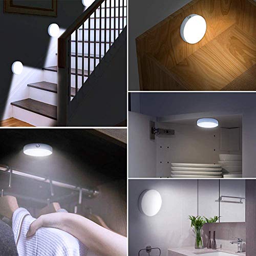 Regulable Táctil Lámpara Recargable Gran Batería de incorporada de 1000mAh LED Luz Nocturna Imán pegarse on Luz Armario Portátil LED Luces Noche para Gabinete, Guardarropa, Dormitorio, Cocina y Sótano