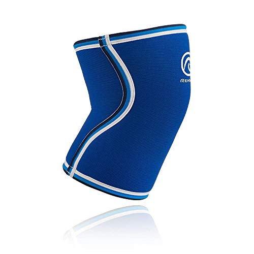 Rehband Bandage Kniebandage Retro Neopren - Rodillera de Voleibol, Color Azul, Talla M