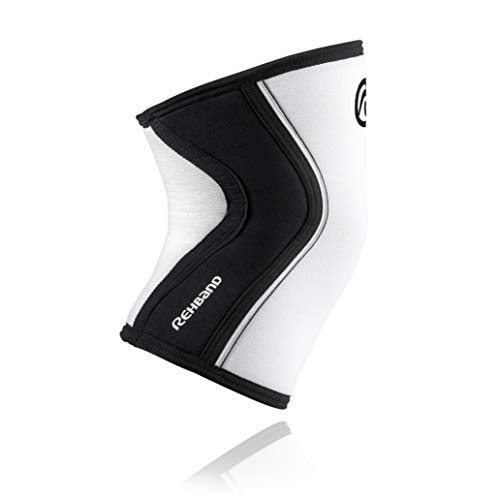 Rehband RX Knee Sleeve Rodillera, Unisex Adulto, 105301, Blanco/Negro, Small