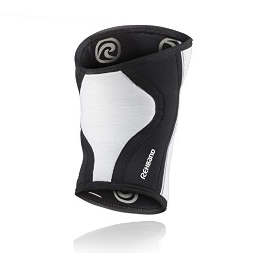 Rehband RX Knee Sleeve Rodillera, Unisex Adulto, 105301, Blanco/Negro, Small