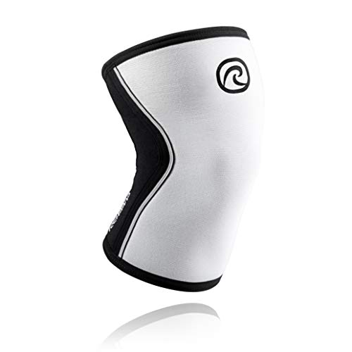 Rehband RX Knee Sleeve Rodillera, Unisex Adulto, 105301, Blanco/Negro, Small