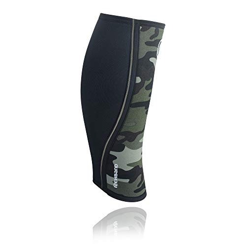 Rehband RX Shin und Calf Sleeve Vendaje para pantorrillas, Unisex Adulto, Camo/Negro, Extra-Large