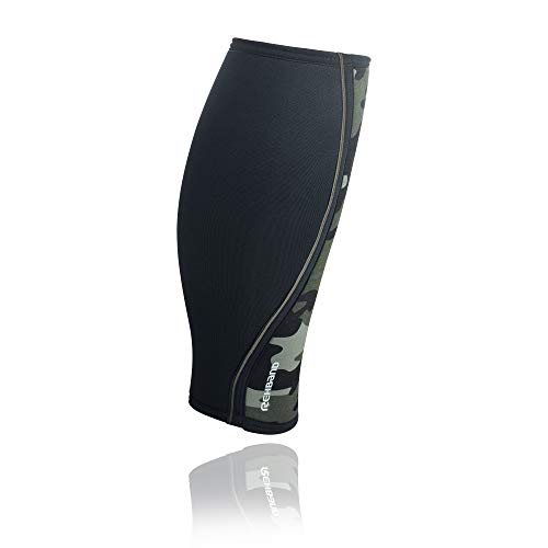 Rehband RX Shin und Calf Sleeve Vendaje para pantorrillas, Unisex Adulto, Camo/Negro, Extra-Large