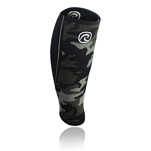 Rehband RX Shin und Calf Sleeve Vendaje para pantorrillas, Unisex Adulto, Camo/Negro, Extra-Large