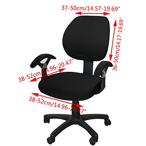 Rehe Funda Cubierta Elástica para Silla de Oficina Funda Protectora Separada para Silla Giratoria para Silla de Ordenador Funda para Asiento y Funda para Respaldo Negro Rehe Funda Cubierta Elástica para Silla de Oficina Funda Protectora Separada para Silla Giratoria para Silla de Ordenador Funda para Asiento y Funda para Respaldo Negro