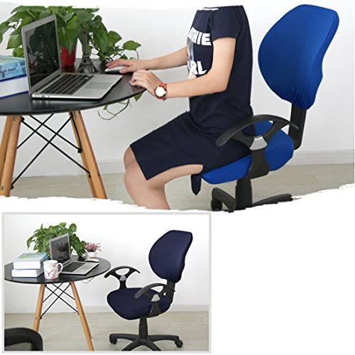 Rehe Funda Cubierta Elástica para Silla de Oficina Funda Protectora Separada para Silla Giratoria para Silla de Ordenador Funda para Asiento y Funda para Respaldo Negro Rehe Funda Cubierta Elástica para Silla de Oficina Funda Protectora Separada para Silla Giratoria para Silla de Ordenador Funda para Asiento y Funda para Respaldo Negro