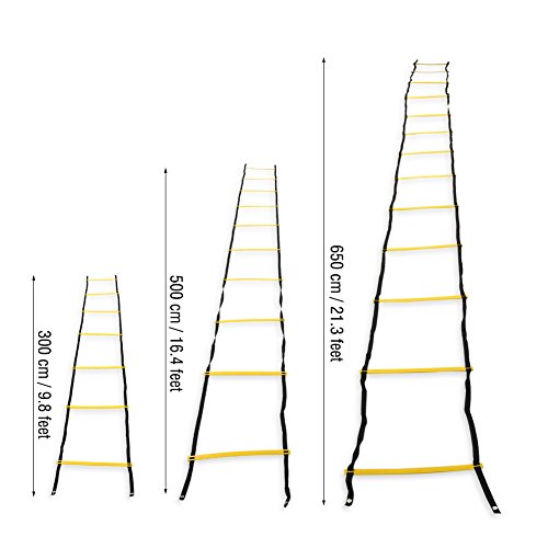 Rehomy Herramienta de Ejercicio de Juego de Pies de Escalera de Agilidad de Entrenamiento de Velocidad para Deporte de FĂștbol Soccer (7 Peldaños) Rehomy Herramienta de Ejercicio de Juego de Pies de Escalera de Agilidad de Entrenamiento de Velocidad para Deporte de FĂștbol Soccer (7 Peldaños)