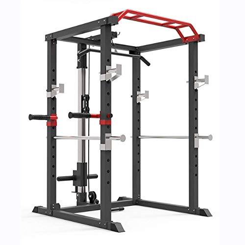 Rejilla para Sentadillas con Press de banca para máquina, Multifuncional Entrenamiento de Levantamiento de Pesas Smith Machine Professional Power Cage Rejilla para sentad