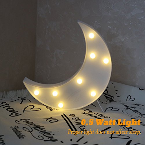 REKYO Carpa De Luz Nocturna, Lindas Lámparas LED De Pared, Sala Luz Decorativa De La Sala De Navidad Decorativos Mesa Lámpara Ánimo Luces Lámpara Infantil (Luna)