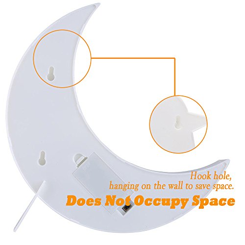 REKYO Carpa De Luz Nocturna, Lindas Lámparas LED De Pared, Sala Luz Decorativa De La Sala De Navidad Decorativos Mesa Lámpara Ánimo Luces Lámpara Infantil (Luna)