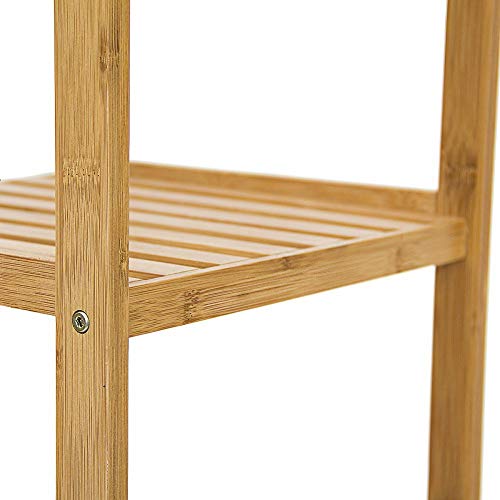 Relaxdays 10013497 Estantería bambú para baño, 4 Niveles, Natural, 33x33x110 cm Relaxdays 10013497 Estantería bambú para baño, 4 Niveles, Natural, 33x33x110 cm