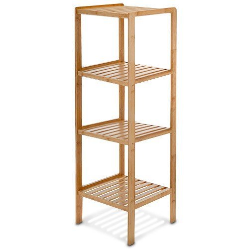 Relaxdays 10013497 Estantería bambú para baño, 4 Niveles, Natural, 33x33x110 cm Relaxdays 10013497 Estantería bambú para baño, 4 Niveles, Natural, 33x33x110 cm