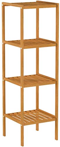 Relaxdays 10013497 Estantería bambú para baño, 4 Niveles, Natural, 33x33x110 cm Relaxdays 10013497 Estantería bambú para baño, 4 Niveles, Natural, 33x33x110 cm
