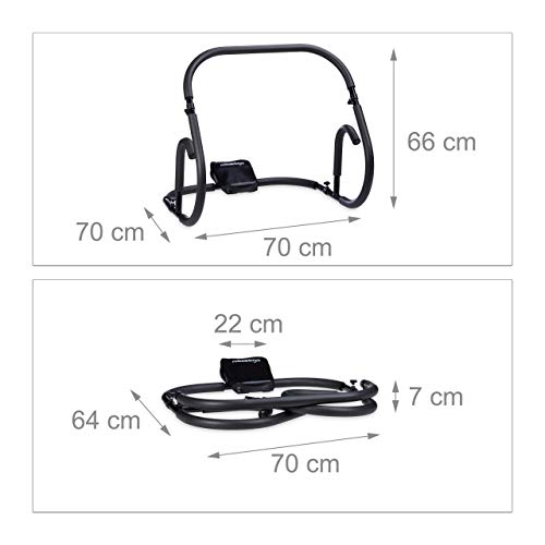 Relaxdays Aparato para Abdominales, Plegable, 60 x 70 x 70 cm, Entrenador en casa, Negro, Adultos Unisex Relaxdays Aparato para Abdominales, Plegable, 60 x 70 x 70 cm, Entrenador en casa, Negro, Adultos Unisex
