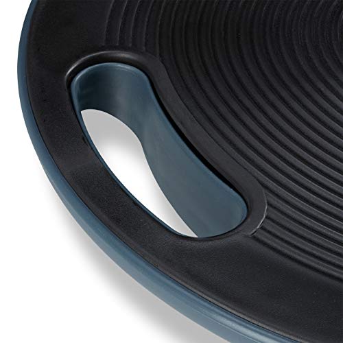 Relaxdays Balance Board, Superficie Antideslizante, Asas Laterales, Tabla de Equilibrio de 40 cm de diámetro, Color Negro, Unisex Adulto, 1 Unidad Relaxdays Balance Board, Superficie Antideslizante, Asas Laterales, Tabla de Equilibrio de 40 cm de diámetro, Color Negro, Unisex Adulto, 1 Unidad