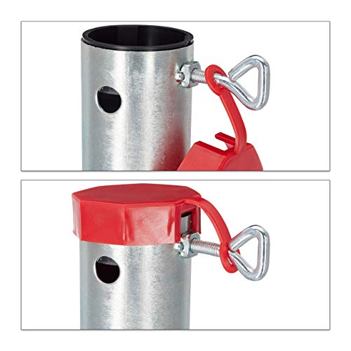 Relaxdays Base Sombrilla para Clavar al Suelo con Adaptadores 22-55 mm, Acero Galvanizado, Plateado, 56,5 x 7 x 7 cm Relaxdays Base Sombrilla para Clavar al Suelo con Adaptadores 22-55 mm, Acero Galvanizado, Plateado, 56,5 x 7 x 7 cm