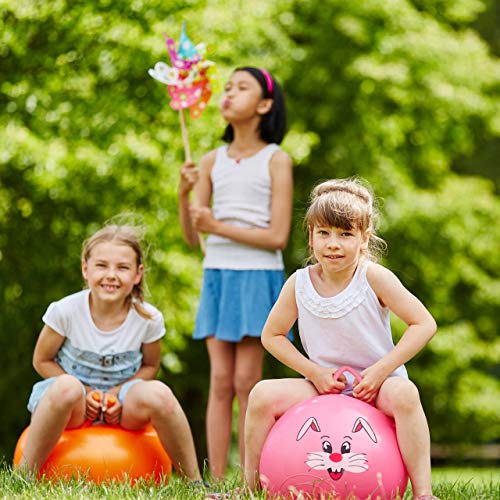 Relaxdays Bola Saltarina para Niños, Pelota Saltar Animales, Balón Infantil, 45 cm Diámetro, PVC, Verde, color, 45 x 45 x 55 cm (10022554_53) , color/modelo surtido