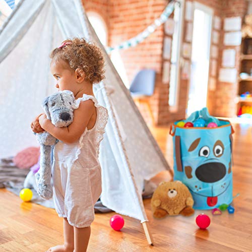 Relaxdays Cesto Ropa Sucia Infantil Plegable, Cubo Colada Niños, Perro, 39 L, Caja Juguetes, Poliéster, 43 x 34 cm, Azul Relaxdays Cesto Ropa Sucia Infantil Plegable, Cubo Colada Niños, Perro, 39 L, Caja Juguetes, Poliéster, 43 x 34 cm, Azul