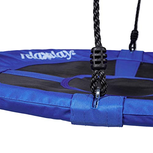 Relaxdays Columpio Jardín Nido Redondo Hasta 100 kg, Nailon y Metal, Azul Oscuro, 153 x 90 x 90 cm Relaxdays Columpio Jardín Nido Redondo Hasta 100 kg, Nailon y Metal, Azul Oscuro, 153 x 90 x 90 cm