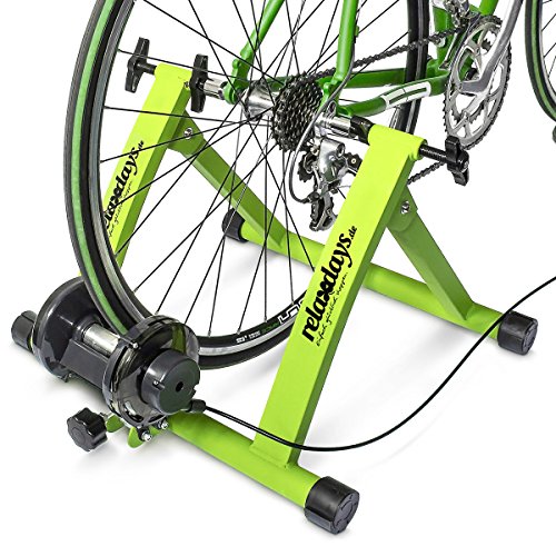 Relaxdays, convierte bicicleta común a estática, Mide: 54 x 46 x 20 cm, verde, Unisex-Adult, 1 Ud