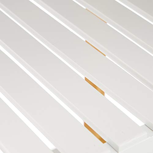 Relaxdays Estantería de bambú para baño (5 estantes, 140,5 x 34 x 33 cm), Color Blanco y Natural