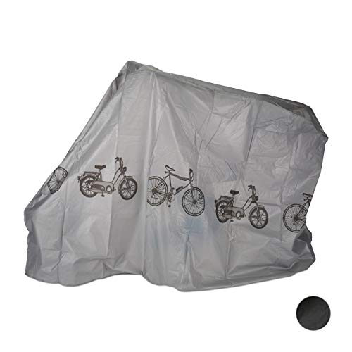 Relaxdays Funda para bicicleta, Funda protectora, Protección solar, Cubierta, Polietileno, 200 x 115 cm, Gris