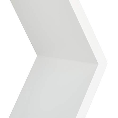 Relaxdays Juego de Baldas Pared Grandes Hexagonales, Madera MDF, Blanco, 37 x 42 x 15 cm