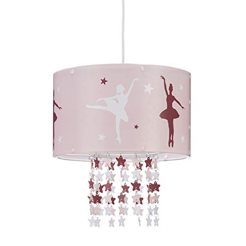 Relaxdays Lámpara Colgante Infantil, Motivo Bailarina, Estrellas Colgantes de Plástico, Rosa, Habitación de Niños, 30 cm Relaxdays Lámpara Colgante Infantil, Motivo Bailarina, Estrellas Colgantes de Plástico, Rosa, Habitación de Niños, 30 cm
