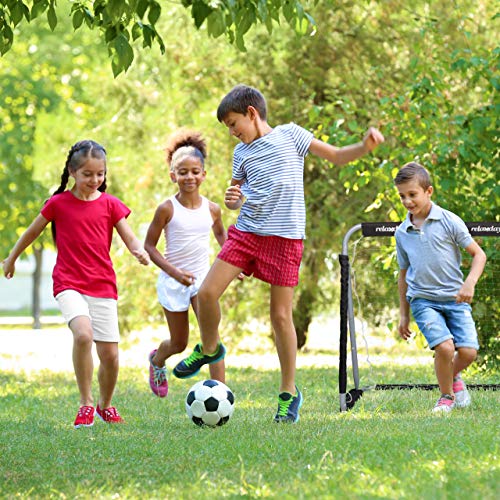 Relaxdays Negro, 110 x 150 x 75 cm Portería Fútbol Niños y Adultos con Red para Jardín, Hierro y Poliéster, Gris