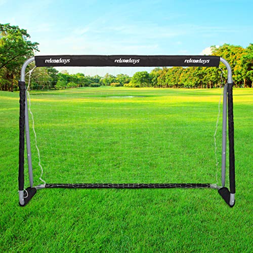 Relaxdays Negro, 110 x 150 x 75 cm PorterĂa FĂștbol Niños y Adultos con Red para JardĂn, Hierro y PoliĂ©ster, Gris Relaxdays Negro, 110 x 150 x 75 cm PorterĂa FĂștbol Niños y Adultos con Red para JardĂn, Hierro y PoliĂ©ster, Gris