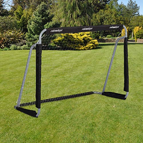 Relaxdays Negro, 110 x 150 x 75 cm PorterĂa FĂștbol Niños y Adultos con Red para JardĂn, Hierro y PoliĂ©ster, Gris Relaxdays Negro, 110 x 150 x 75 cm PorterĂa FĂștbol Niños y Adultos con Red para JardĂn, Hierro y PoliĂ©ster, Gris