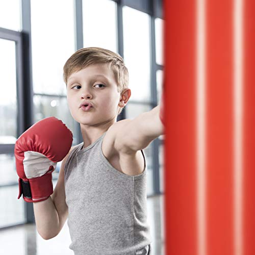Relaxdays Niños Saco Boxeo, Punching Ball Hinchable, Boxing Bag Infantil, Juguete Antiestrés, 160 cm, PVC, Negro-Rojo