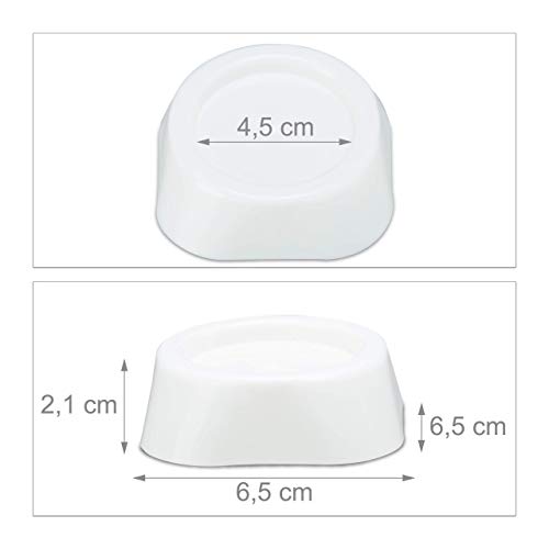 Relaxdays Patas Antivibración para Lavadora, Goma, Blanco, 6,5 cm, 4 Unidades Relaxdays Patas Antivibración para Lavadora, Goma, Blanco, 6,5 cm, 4 Unidades