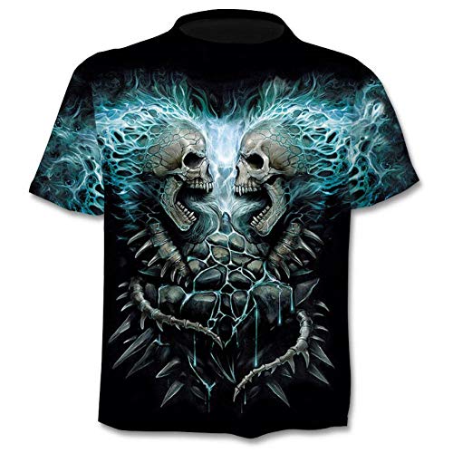 RelaxLife Hombre 3D Estampado Camiseta Camiseta Calavera Hombre Mujer Heavy Metal Skull Camisetas Impresas En 3D Hip Hop Punk Estilo Camiseta Streetwear Tops