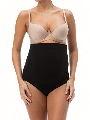 RelaxMaternity 5100 (Negro, XL) Bragas de algodón premamá con Soporte Abdominal, Faja de Maternidad