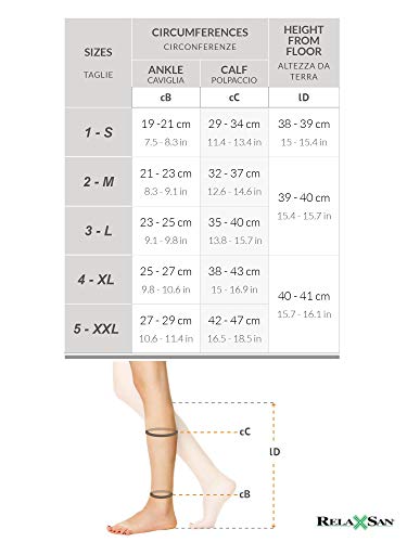 Relaxsan M1150A (Beige, Tg.5) Calcetines a la rodilla en microfibra compresión clase 1 - K1 punta abierta