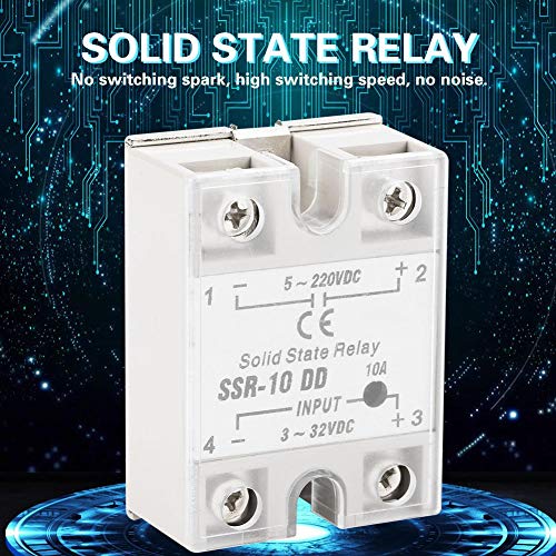 Relé de estado sólido, SSR-10 DD 10A 5-220VDC Relé de estado sólido para equipos petroquímicos, maquinaria de alimentos, maquinaria de embalaje, máquinas herramientas CNC y otros campos de control aut Relé de estado sólido, SSR-10 DD 10A 5-220VDC Relé de estado sólido para equipos petroquímicos, maquinaria de alimentos, maquinaria de embalaje, máquinas herramientas CNC y otros campos de control aut