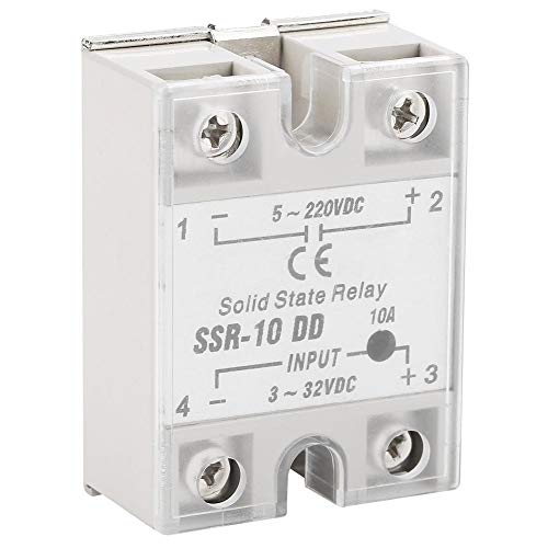 Relé de estado sólido, SSR-10 DD 10A 5-220VDC Relé de estado sólido para equipos petroquímicos, maquinaria de alimentos, maquinaria de embalaje, máquinas herramientas CNC y otros campos de control aut Relé de estado sólido, SSR-10 DD 10A 5-220VDC Relé de estado sólido para equipos petroquímicos, maquinaria de alimentos, maquinaria de embalaje, máquinas herramientas CNC y otros campos de control aut