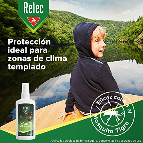 Relec Infantil Spray Antimosquitos | Fórmula especial para niños | A partir de 1 año | Eficaz contra el mosquito tigre | Dermatológicamente testada, sin alcohol ni colorantes | 100 ml Relec Infantil Spray Antimosquitos | Fórmula especial para niños | A partir de 1 año | Eficaz contra el mosquito tigre | Dermatológicamente testada, sin alcohol ni colorantes | 100 ml