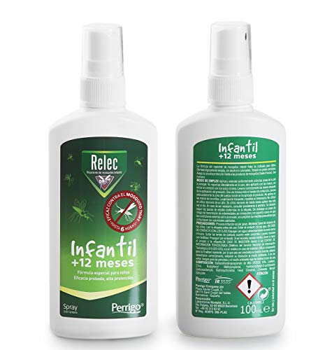 Relec Infantil Spray Antimosquitos | Fórmula especial para niños | A partir de 1 año | Eficaz contra el mosquito tigre | Dermatológicamente testada, sin alcohol ni colorantes | 100 ml Relec Infantil Spray Antimosquitos | Fórmula especial para niños | A partir de 1 año | Eficaz contra el mosquito tigre | Dermatológicamente testada, sin alcohol ni colorantes | 100 ml