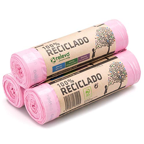 Relevo 100% Reciclado Bolsas Basura Perfumadas, extra resistentes 30 L, 45 bolsas Relevo 100% Reciclado Bolsas Basura Perfumadas, extra resistentes 30 L, 45 bolsas