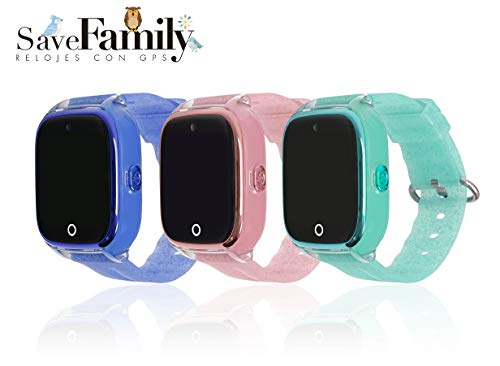 Reloj con GPS para niños SaveFamily Infantil Superior acuático Ip67 con cámara. Botón SOS, Anti-Bullying, Chat Privado, Modo Colegio, Llamadas y Mensajes. App SaveFamily. Incluye Cargador. Rosa