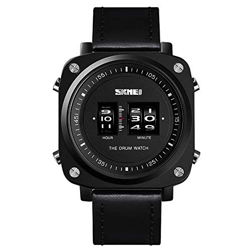 Reloj con movimiento de rodillos, reloj de pulsera con esfera cuadrada, relojes de pulsera deportivos de moda empresarial, relojes de exterior 3ATM para hombres a prueba agua, reloj pulsera de cuarzo