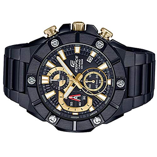 Reloj cronógrafo de Cuarzo Casio Edifice para Hombre con Esfera Negra Pulsera Oyster en Acero Chapado en IP EFR-569DC-1AVUEF Reloj cronógrafo de Cuarzo Casio Edifice para Hombre con Esfera Negra Pulsera Oyster en Acero Chapado en IP EFR-569DC-1AVUEF