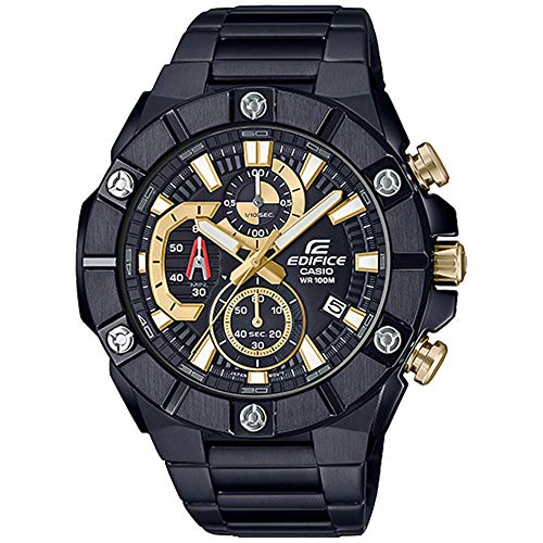 Reloj cronógrafo de Cuarzo Casio Edifice para Hombre con Esfera Negra Pulsera Oyster en Acero Chapado en IP EFR-569DC-1AVUEF Reloj cronógrafo de Cuarzo Casio Edifice para Hombre con Esfera Negra Pulsera Oyster en Acero Chapado en IP EFR-569DC-1AVUEF