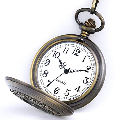 RELOJ DE BOLSILLO Reloj de bolsillo, collar de los hombres del reloj Clamshell Sra retro bolsillo pequeño S colgante estudiante de no mecánico reloj de cuarzo resistente al agua Un reloj apto para lle