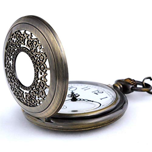 RELOJ DE BOLSILLO Reloj de bolsillo, collar de los hombres del reloj Clamshell Sra retro bolsillo pequeño S colgante estudiante de no mecánico reloj de cuarzo resistente al agua Un reloj apto para lle