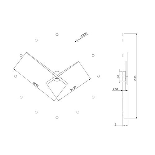 RELOJ DE PARED MODERNO OJ GRIS 80 CM RELOJ DE PARED MODERNO OJ GRIS 80 CM