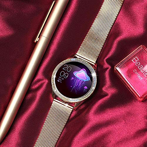 Reloj deportivo clásico para mujer, pulsera inteligente Ip68, resistente al agua, recordatorio de ciclo menstrual con monitor de frecuencia cardíaca, reloj inteligente/plateado y blanco Reloj deportivo clásico para mujer, pulsera inteligente Ip68, resistente al agua, recordatorio de ciclo menstrual con monitor de frecuencia cardíaca, reloj inteligente/plateado y blanco